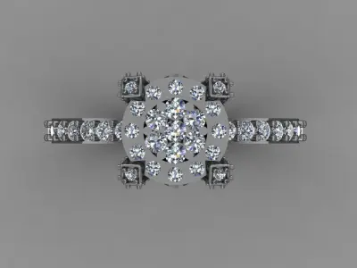 Diamond ring jewelry for woman 3D print model purchase