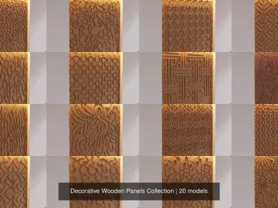 Decorative Wooden Panels Collection 3D Model Pack