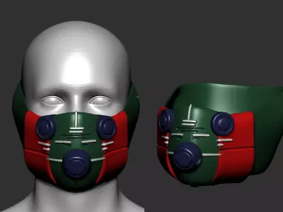 gas mask helmet high poly sculpt 3d printable  3D model shop