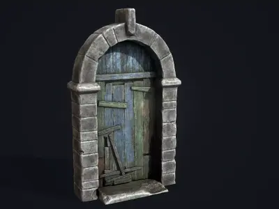 Old Door Low-poly 3D model