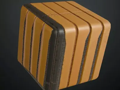 Sci-Fi Yellow Industrial Plating PBR Seamless Texture