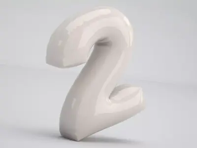 2 Number Balloon 3D model