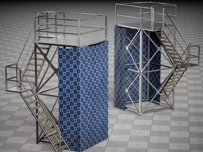 Tower Metal Frame Game 3D model Low-poly Low-poly 3D model