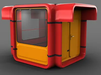 Modern Kiosk Low-poly 3D model