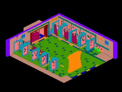 bathroom floor plan of 3D model purchase