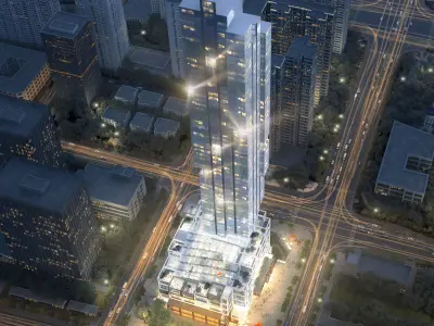 Modern Mixed-Use Skyscraper Complex 3D model