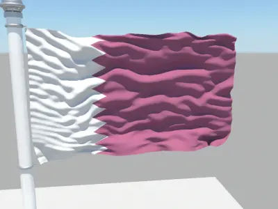 Qatar flag 3D model