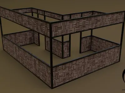 Stall stand 20 4in1 R - 4 PBR Texture 1 Model Low-poly 3D model