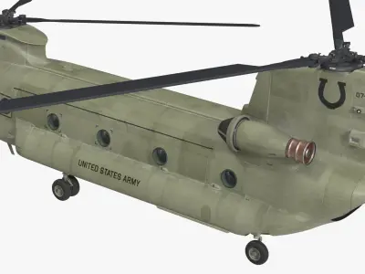  US Army Transport Helicopter CH-47 Chinook Rigged 