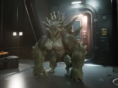 Alien D 2 Low-poly 3D model