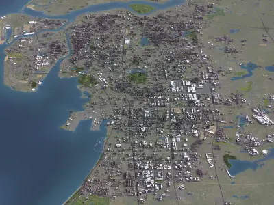 Haikou - 3D City Model Low-poly 3D model