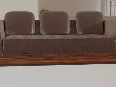 Couch leather chair hanging from ceiling 3D model