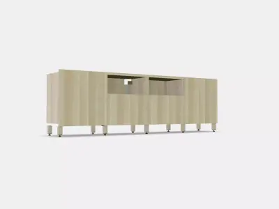 BESTA TV bench with doors and drawers 2 Low-poly 3D model