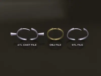 Earring Hoop MID SIZE 15mm Inside Diameter  3D print model