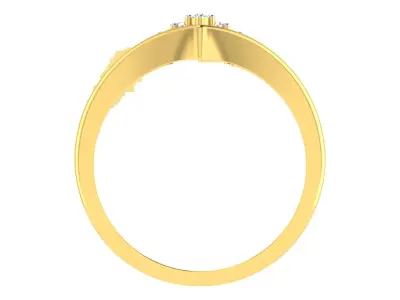 Light Weight Yellow Gold Diamond Ring  -R-4174 3D print model