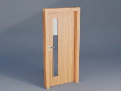 Door Wood Low-poly 3D model get