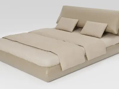 Exquisite Italian bed in the style of eclectic minimalism 3D model