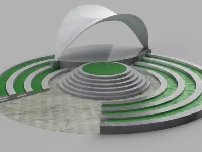 oval stage Low-poly 3D model