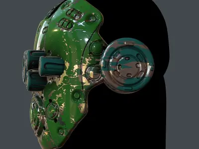 Gas mask helmet 3d model scifi Low-poly Low-poly 3D model