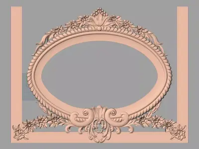 Door design 3D relief model STL format file for CNC carving E665 3D model