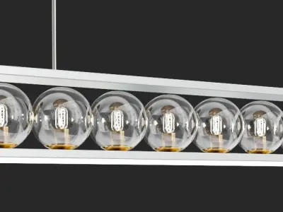 INGERLINE pendant light with six bulbs hanging from ceiling 3D model