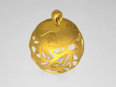 Gold Pendant Spherical 3D model