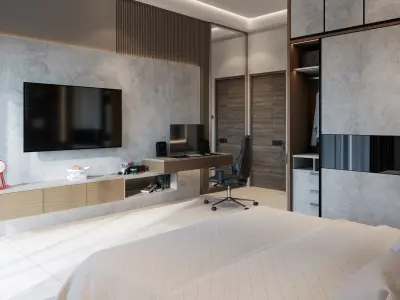 Bedroom - Contemporary Style Blender - Fbx - Obj 3D model