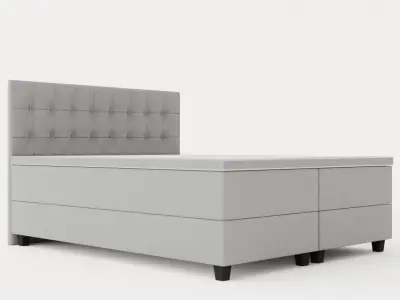 Royal Continental Bed With Storage 160x200 Light Gray Low-poly 3D model