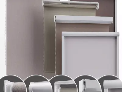 Roller Blinds Set 3D model