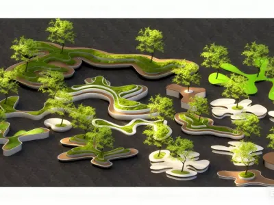 Modern Irregular Tree Pit 3D model