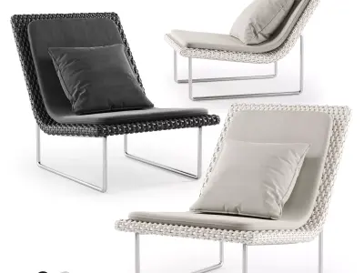 Sand Lounge Chair by Paola Lenti   Low-poly 3D model