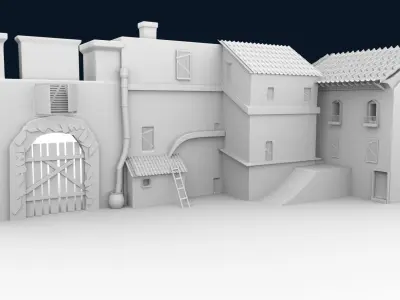 old housese Low-poly 3D model
