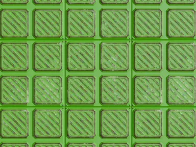 Green Metal Plate Sci-Fi PBR Seamless Texture