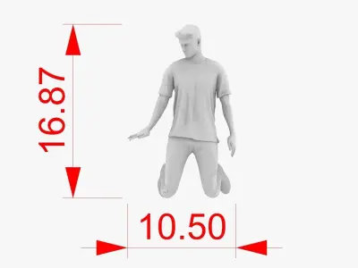 Boy Kneeling 3D print model