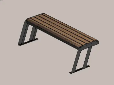 Minimalist Outdoor Bench Design 3D model