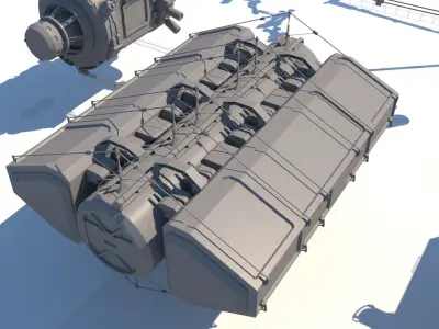 Sci Fi Space Station Set 3D model