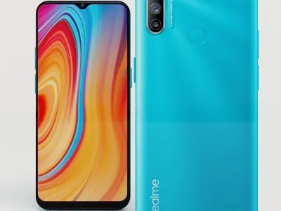 Realme c3 blue 3D model
