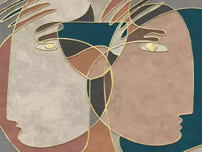 Abstract Faces Dual Portrait  Texture