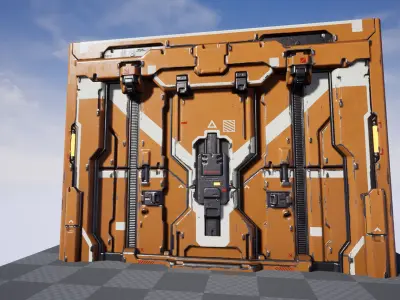 Sci-Fi Doors Pack - Game-Ready UE4 Assets Low-poly 3D model