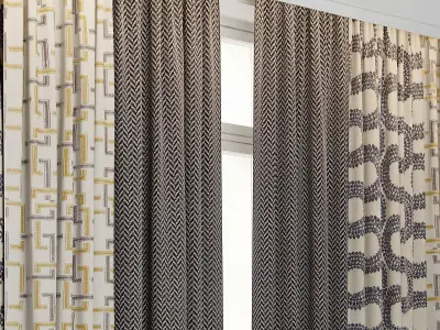 Curtains with Window 8 3D model