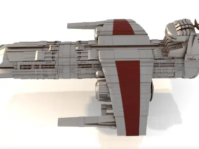 ODYSSEY COMBAT SPACESHIP Low-poly 3D model