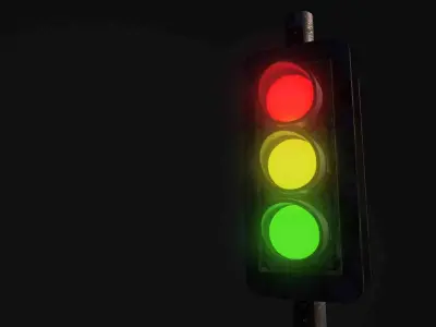 3D Traffic Signal Low-poly 3D model