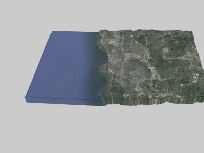 Milwaukee City Low-poly 3D model