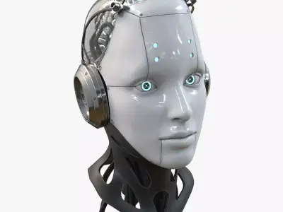 Android Robot Head Low-poly 3D model