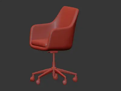 Nora grey velvet office chair Actona 3D model