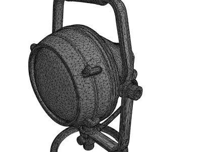 Industrial Vintage Studio Spotlight Lamp Low-poly 3D model