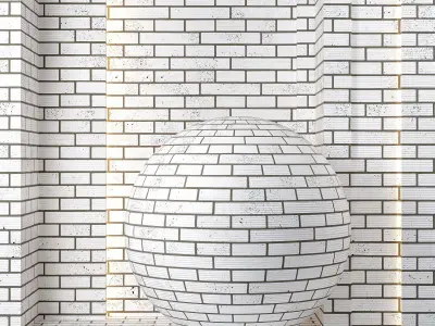4K White Brick Wall Textures  - Seamless PBR - 3 Patterns Texture