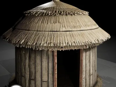 Straw Hut Low-poly 3D model