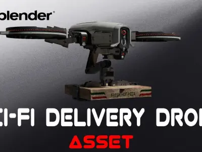 Sci fi delivery drone 3D model