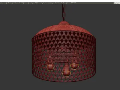 FAN SCREEN METAL PENDANT Low-poly 3D model